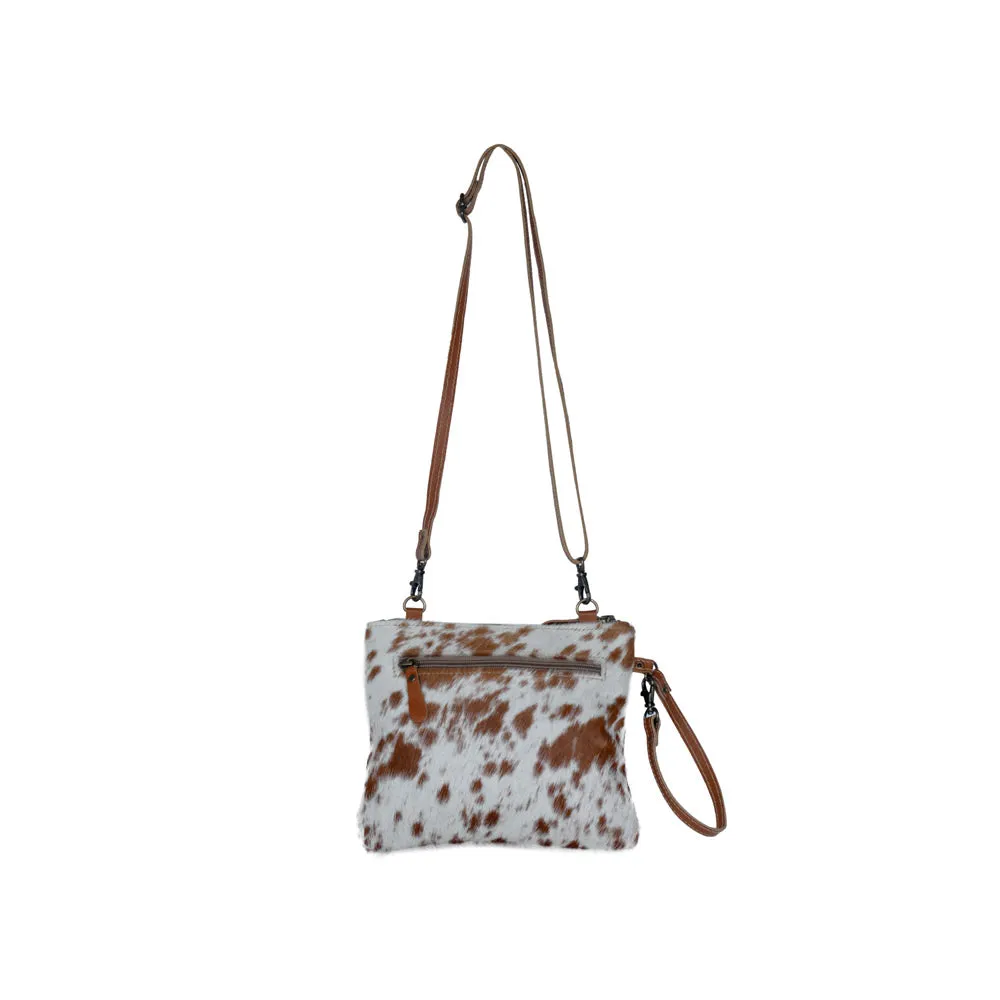 Ornate Brown Leather & Hairon Bag