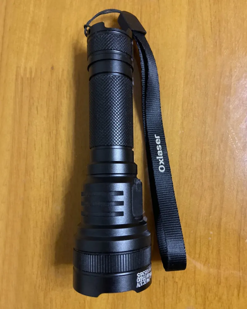 Oxlaser flashlight, strong light, rechargeable tactical flashlight LED camping outdoor hiking emergency flashlight