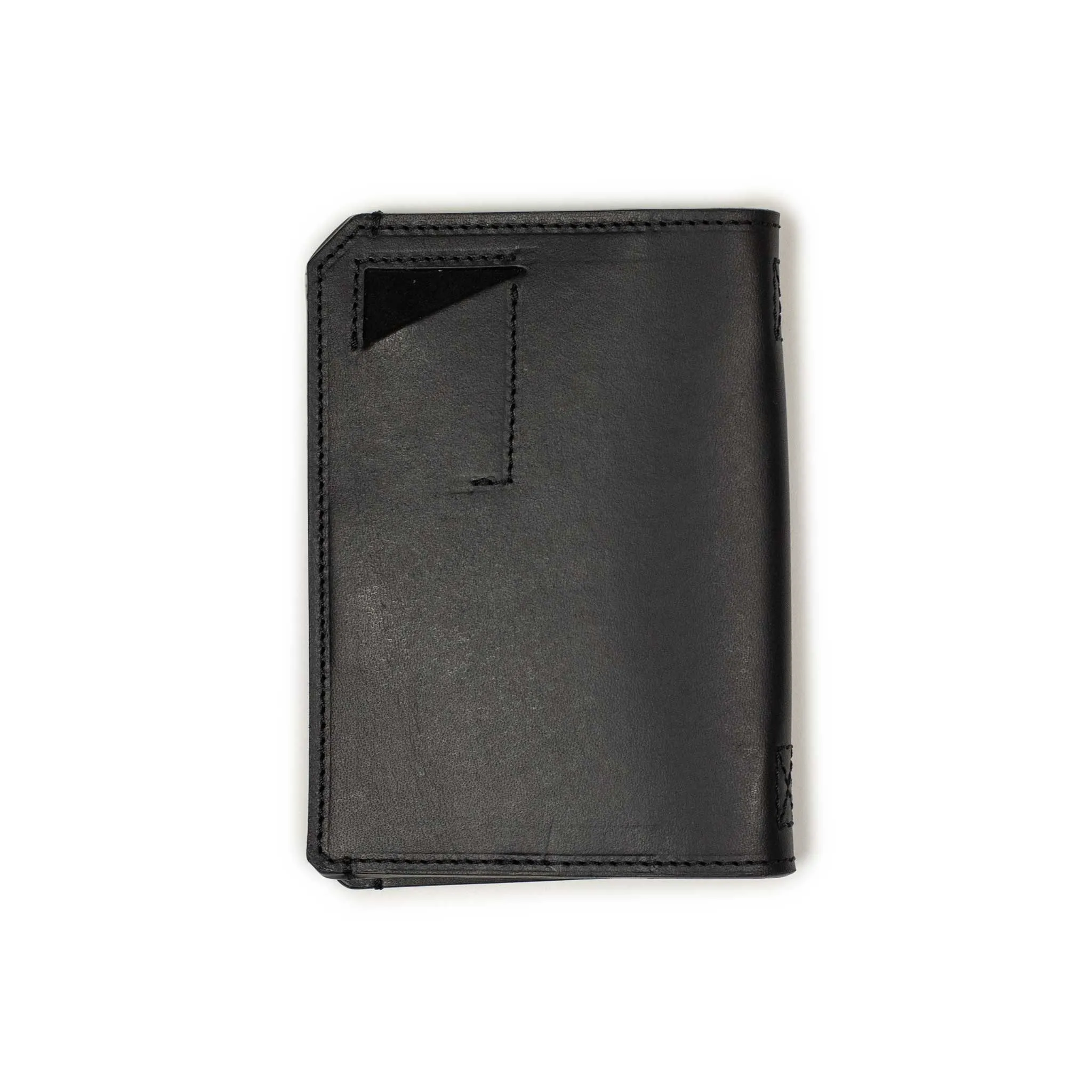 Papa passport wallet in Noiret black veg tanned leather