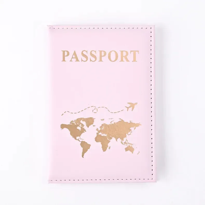 Passport Cover Protective Women Men Travel Passport Ticket Holder Case Letter Print ID Card Passport Holder Clip Bags