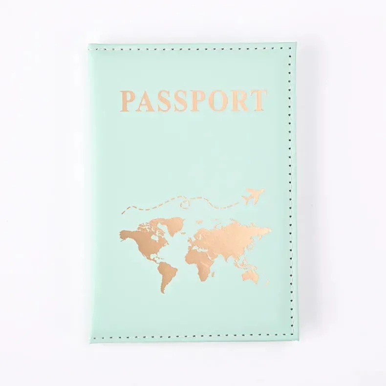 Passport Cover Protective Women Men Travel Passport Ticket Holder Case Letter Print ID Card Passport Holder Clip Bags