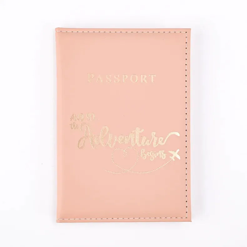 Passport Cover Protective Women Men Travel Passport Ticket Holder Case Letter Print ID Card Passport Holder Clip Bags