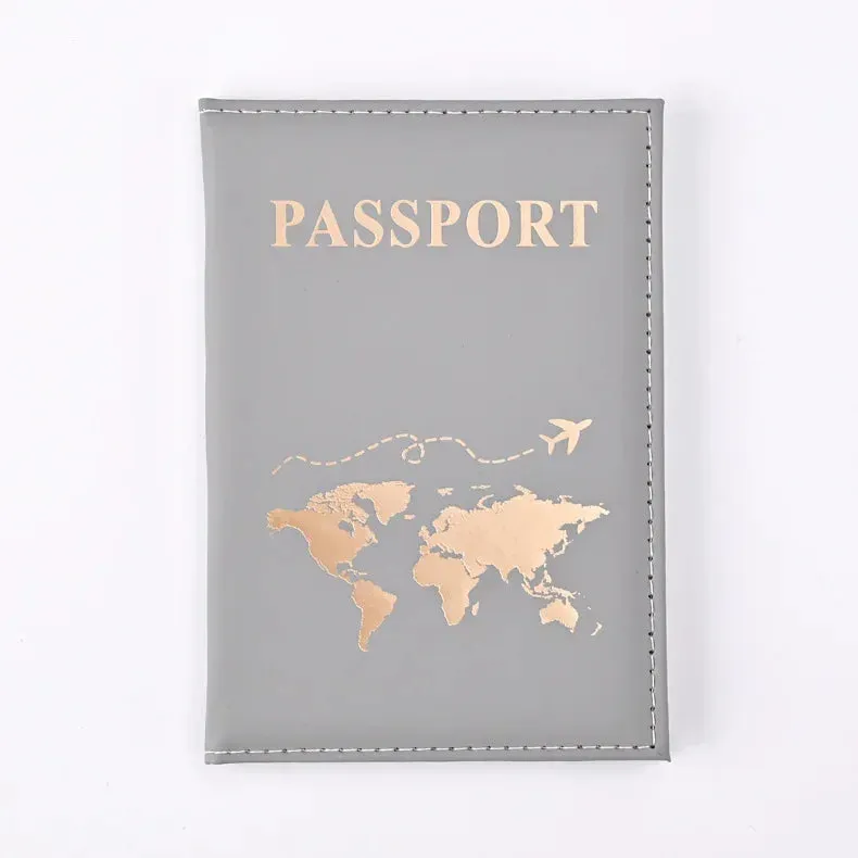 Passport Cover Protective Women Men Travel Passport Ticket Holder Case Letter Print ID Card Passport Holder Clip Bags