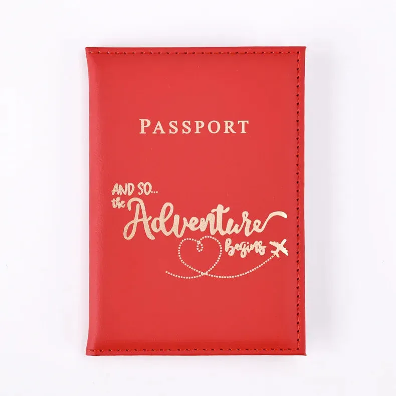 Passport Cover Protective Women Men Travel Passport Ticket Holder Case Letter Print ID Card Passport Holder Clip Bags