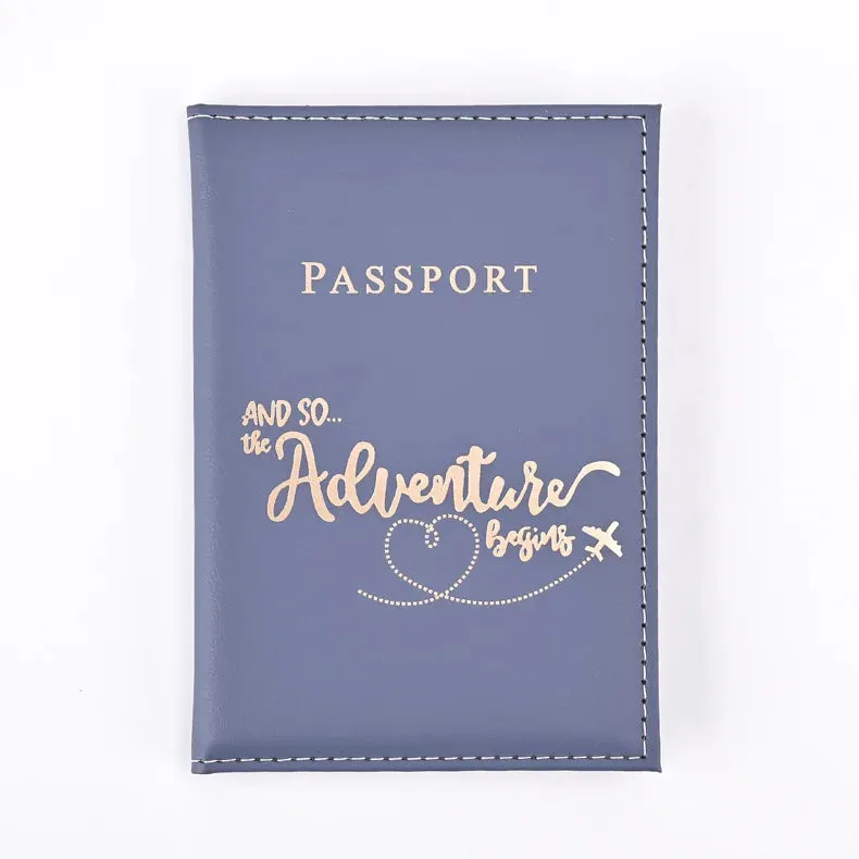 Passport Cover Protective Women Men Travel Passport Ticket Holder Case Letter Print ID Card Passport Holder Clip Bags