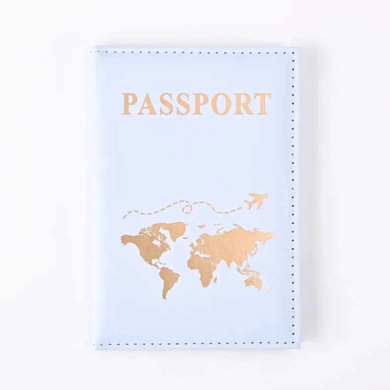 Passport Cover Protective Women Men Travel Passport Ticket Holder Case Letter Print ID Card Passport Holder Clip Bags