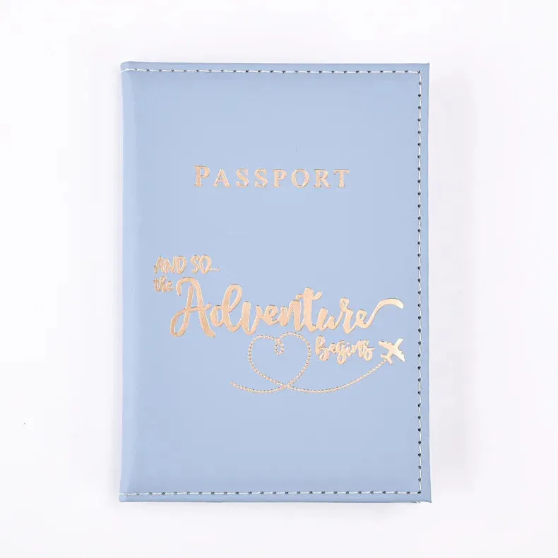 Passport Cover Protective Women Men Travel Passport Ticket Holder Case Letter Print ID Card Passport Holder Clip Bags