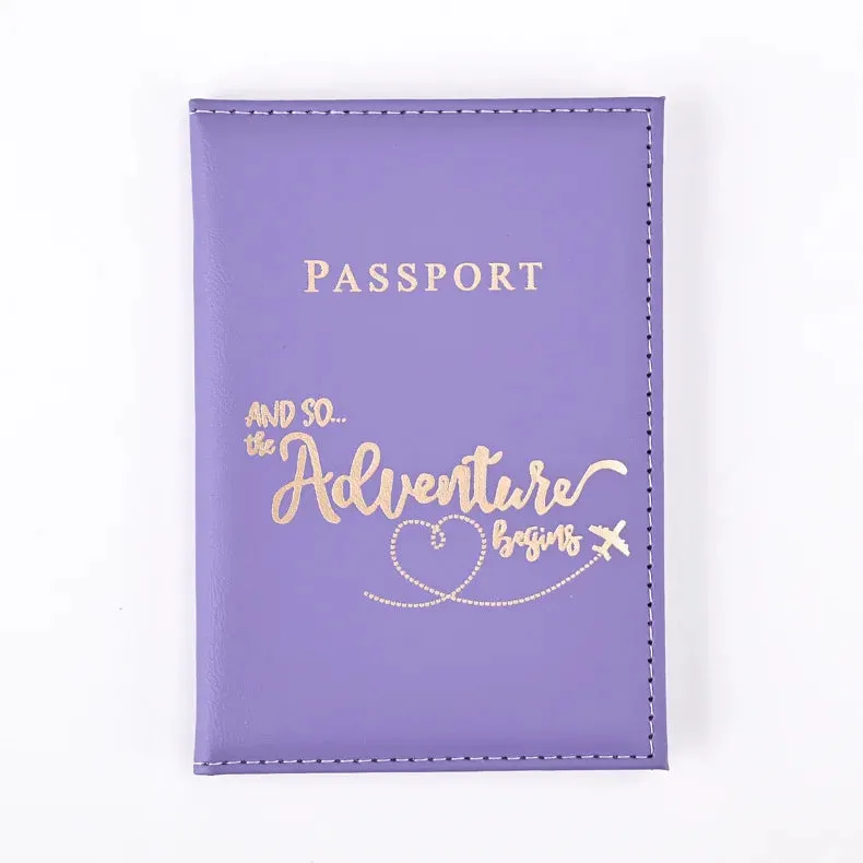 Passport Cover Protective Women Men Travel Passport Ticket Holder Case Letter Print ID Card Passport Holder Clip Bags