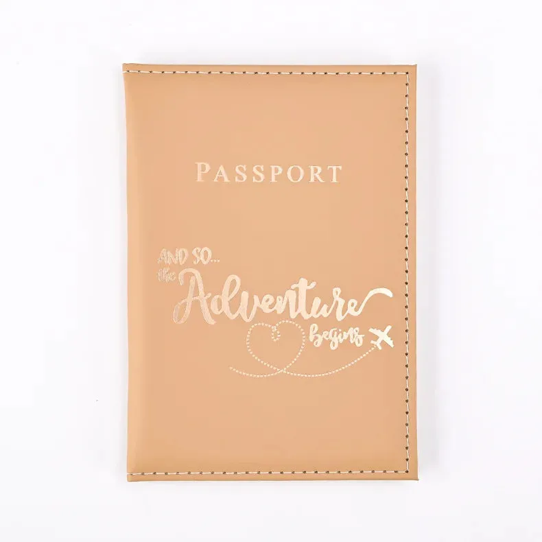 Passport Cover Protective Women Men Travel Passport Ticket Holder Case Letter Print ID Card Passport Holder Clip Bags