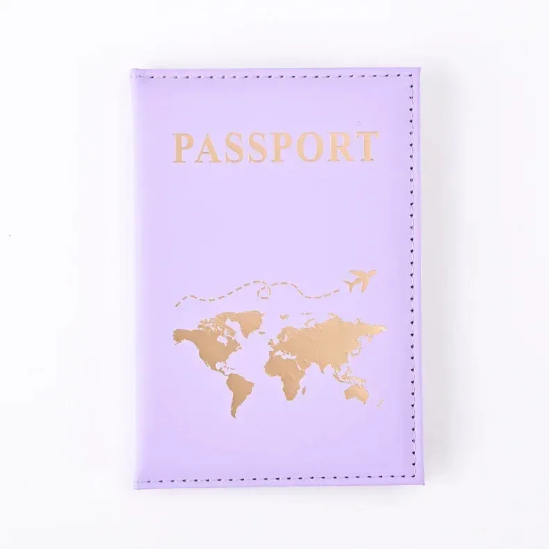 Passport Cover Protective Women Men Travel Passport Ticket Holder Case Letter Print ID Card Passport Holder Clip Bags