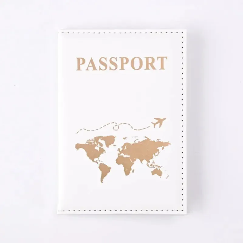 Passport Cover Protective Women Men Travel Passport Ticket Holder Case Letter Print ID Card Passport Holder Clip Bags