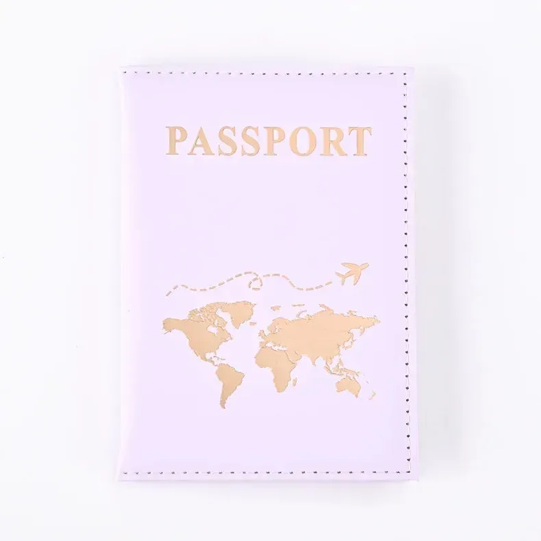 Passport Cover Protective Women Men Travel Passport Ticket Holder Case Letter Print ID Card Passport Holder Clip Bags