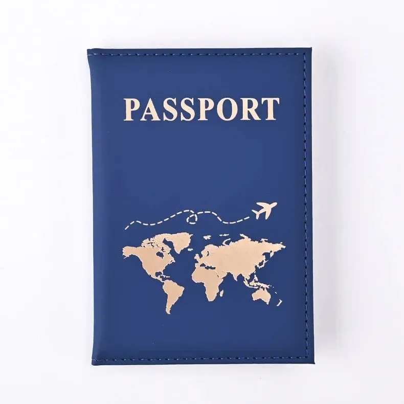 Passport Cover Protective Women Men Travel Passport Ticket Holder Case Letter Print ID Card Passport Holder Clip Bags