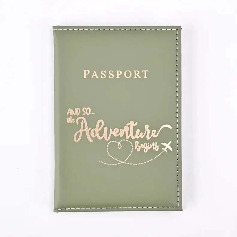 Passport Cover Protective Women Men Travel Passport Ticket Holder Case Letter Print ID Card Passport Holder Clip Bags