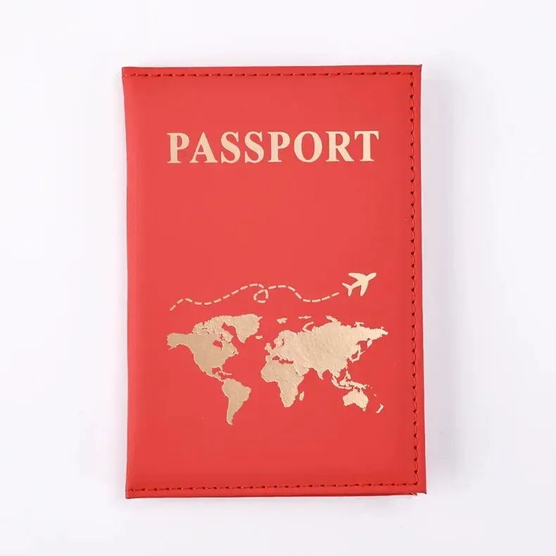 Passport Cover Protective Women Men Travel Passport Ticket Holder Case Letter Print ID Card Passport Holder Clip Bags