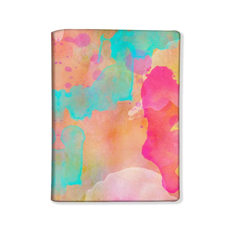 Passport Cover Travel Wallet Holder -Watercolors Paint Pink & Blue