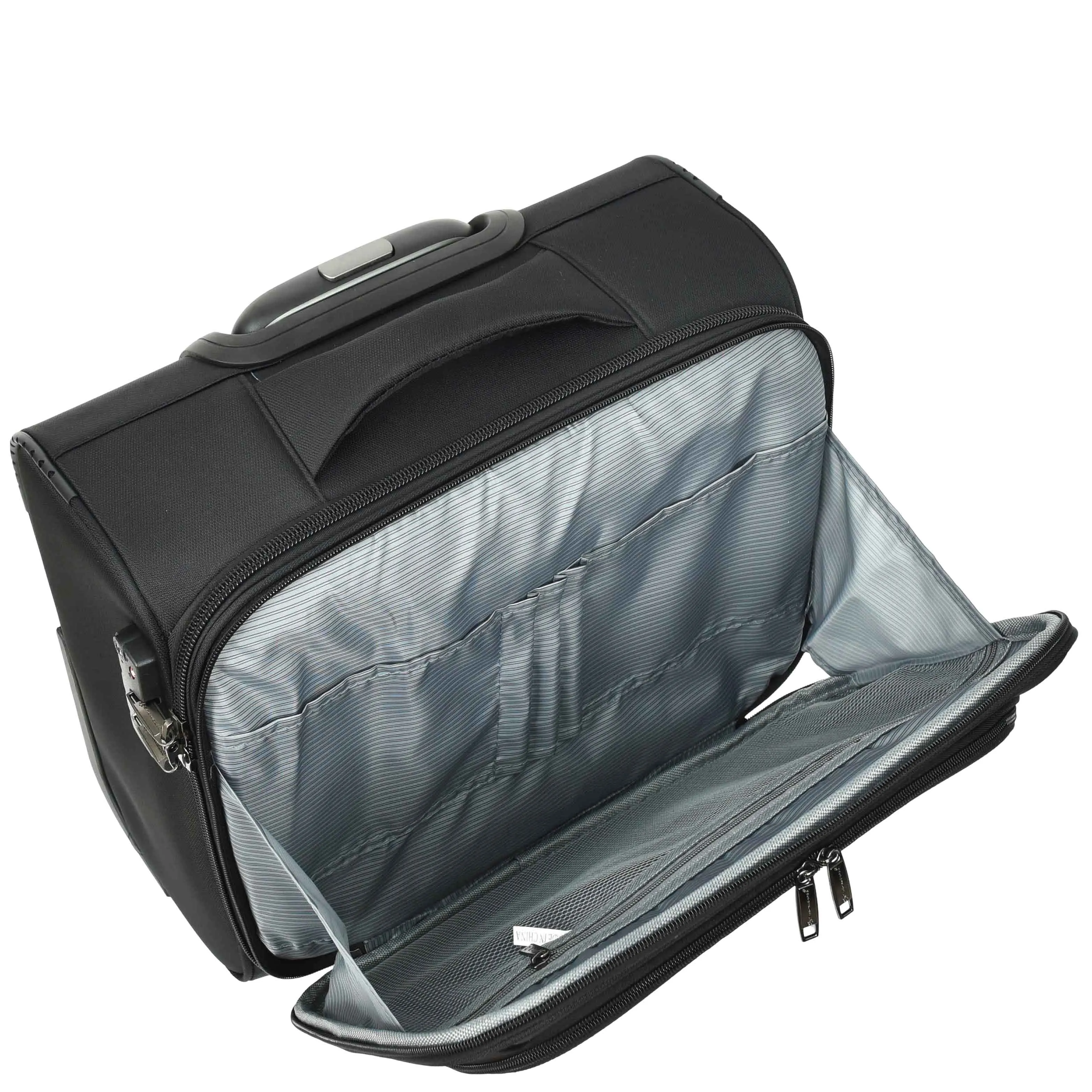 Pilot Case Business Office Travel Bag 2 Wheeled Cabin Black Sparta