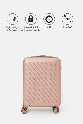 Pink Textured Trolley Luggage (20Inch)