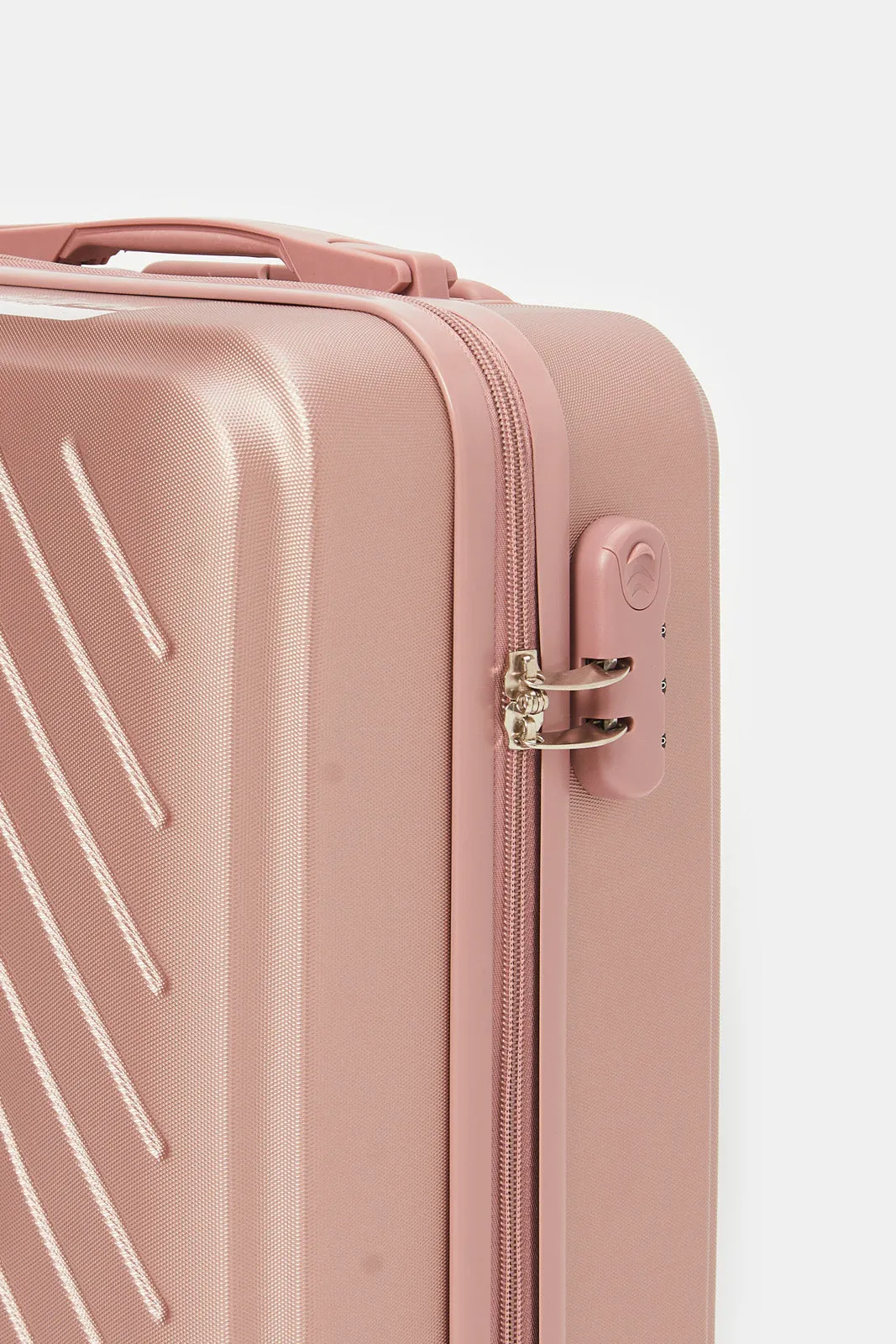 Pink Textured Trolley Luggage (20Inch)