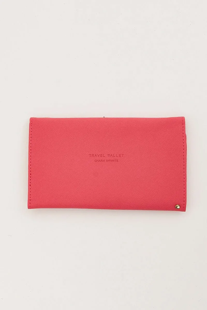 Pink Travel Wallet Passport Holder