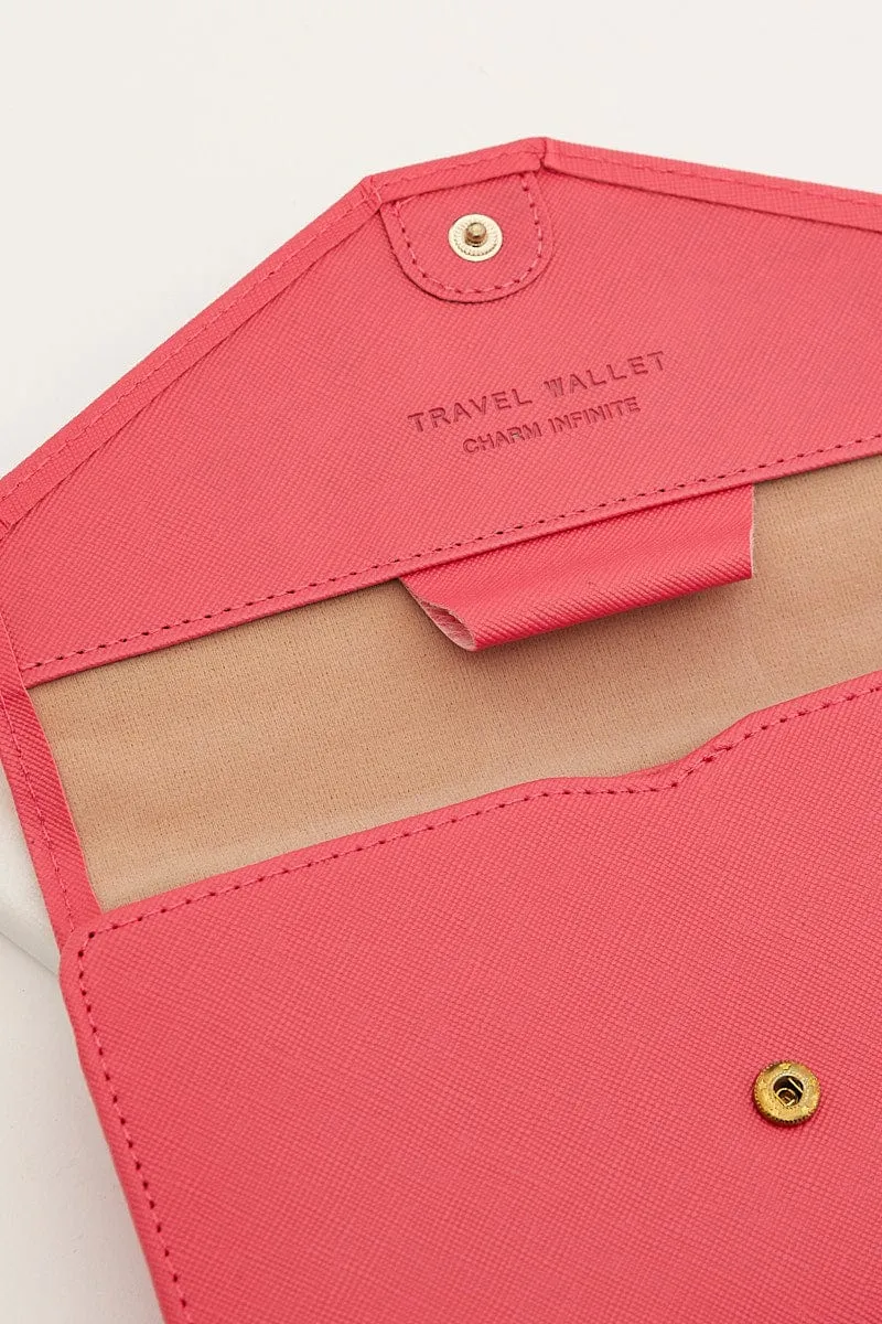 Pink Travel Wallet Passport Holder