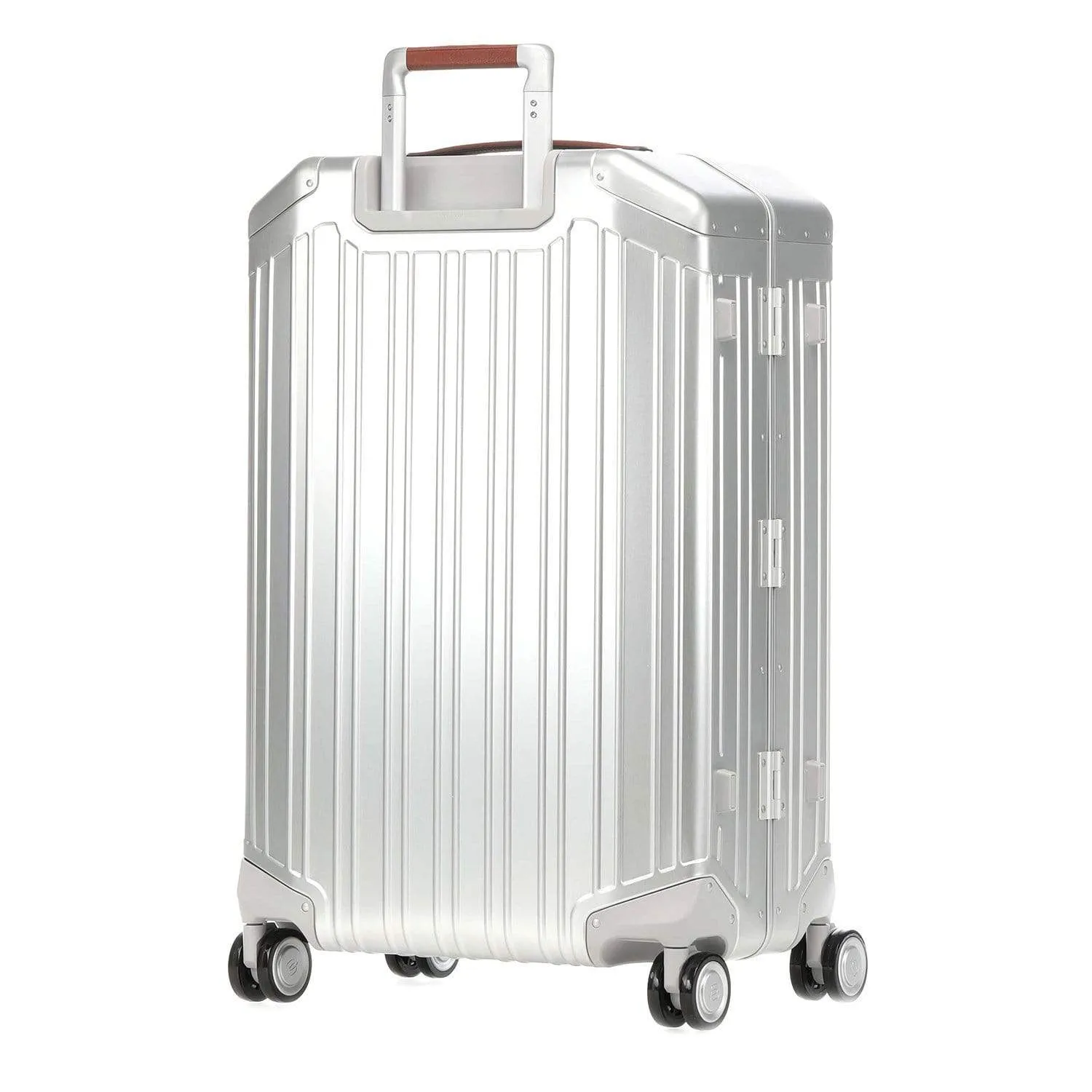 Piquadro PIQALU 55cm Ultra Slim Hardcase 4 Double Wheel Cabin Luggage Trolley Grey - BV4425ALU/GRCU