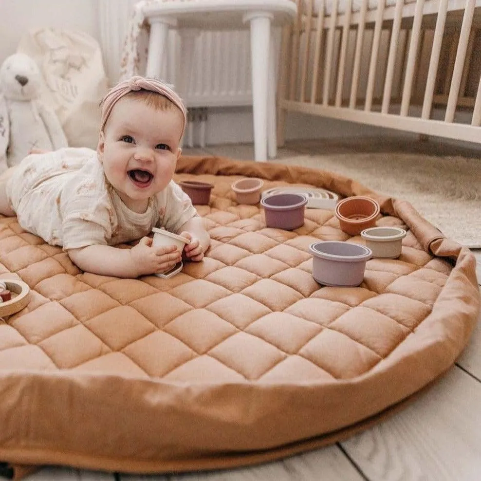 Play   Go - Organic Baby Playmat Bag - Tawny Earth