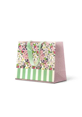 Premium Gift Bag Medium: Embossed & Foiled Frangipani Pattern