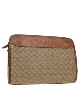 PVC Leather Macadam Canvas Clutch Bag - Beige