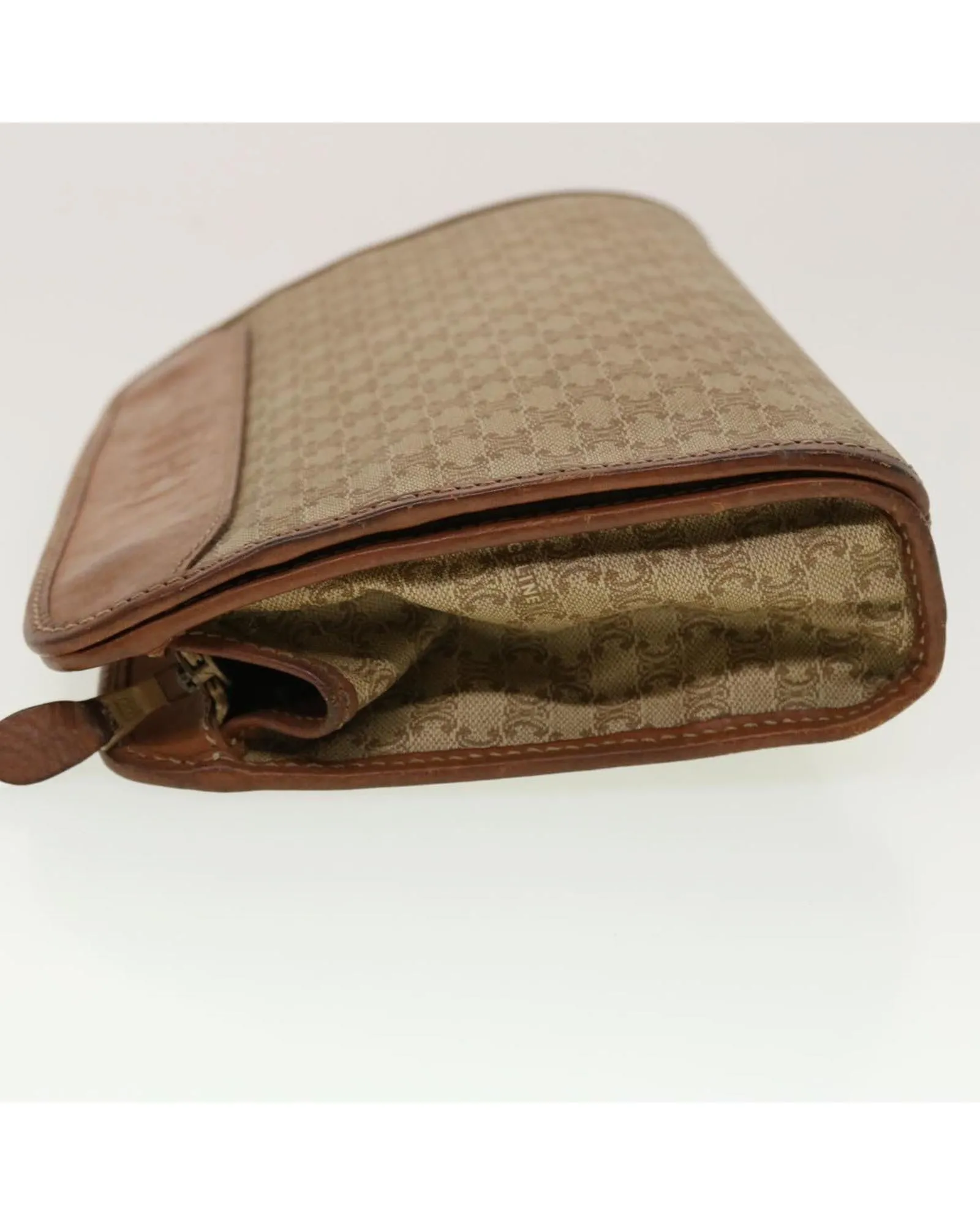 PVC Leather Macadam Canvas Clutch Bag - Beige