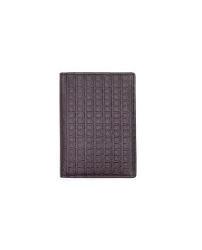 Rare Rabbit Men's Ellen Brown Bi Fold RFID Embossed Monogram Passport Holder