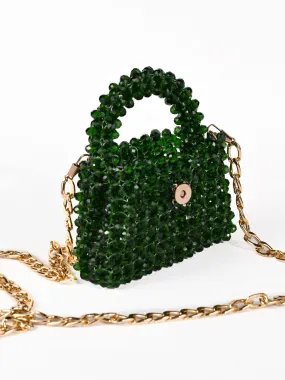 Razzle Green Crystal Handcrafted Mini Bag