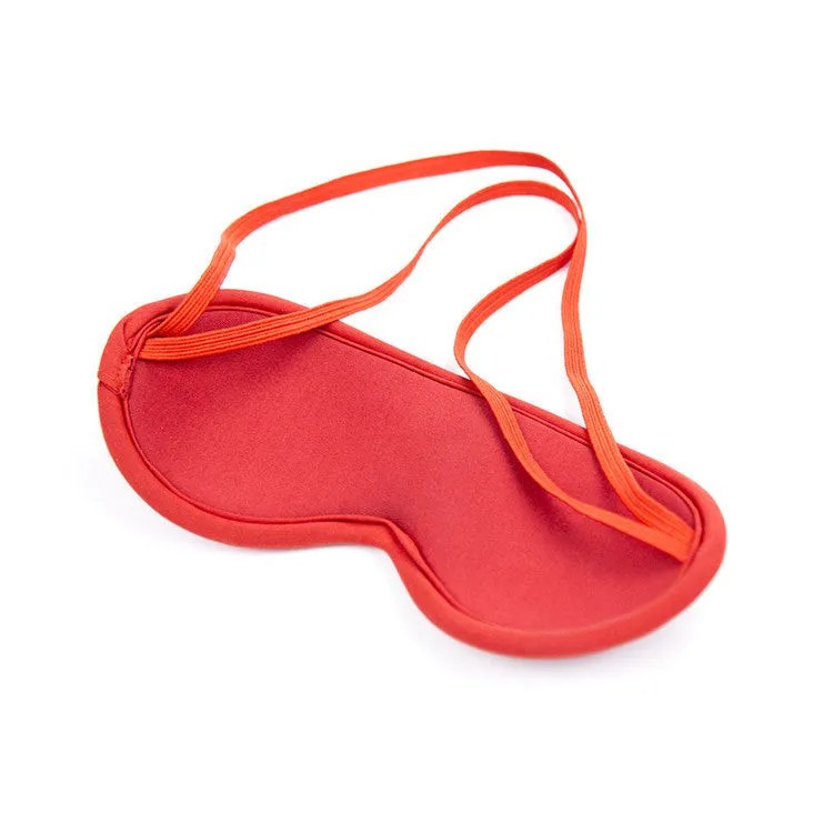 Red Faux Leather Diamante Eye Mask