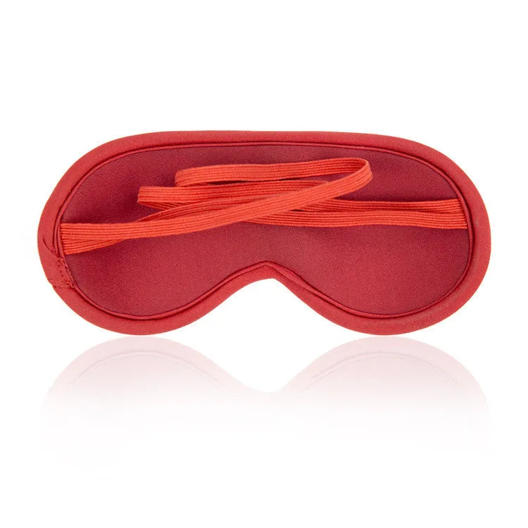 Red Faux Leather Diamante Eye Mask