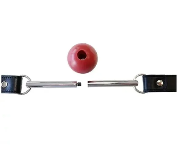 Rouge Ball Gag with Removable Ball and Stainless Steel Rod Adjustable Strap