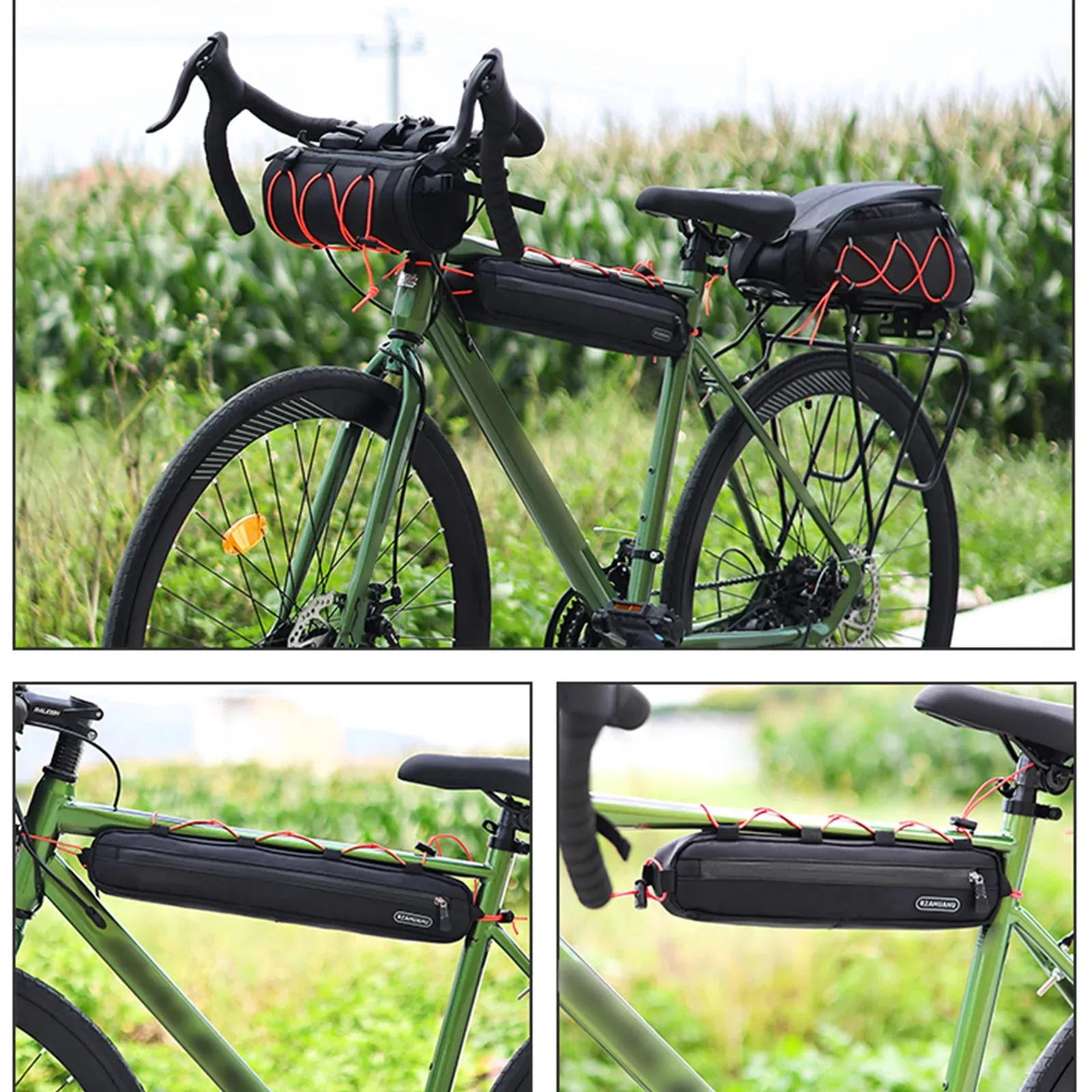 RZAHUAHU Waterproof Bicycle Triangle Bag Large Capacity Bicycle Frame Bag Bike Under Tube Bag Bicycle Accessories Mtb