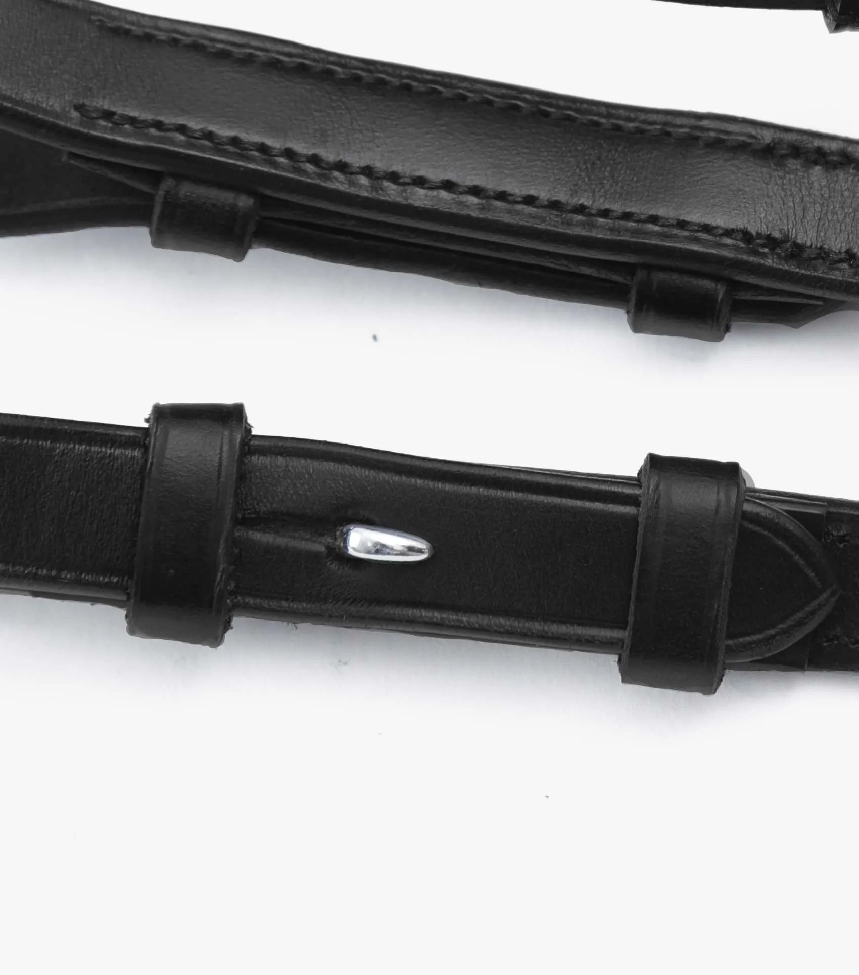 Salvatore Rubber & Leather Grip Reins Black