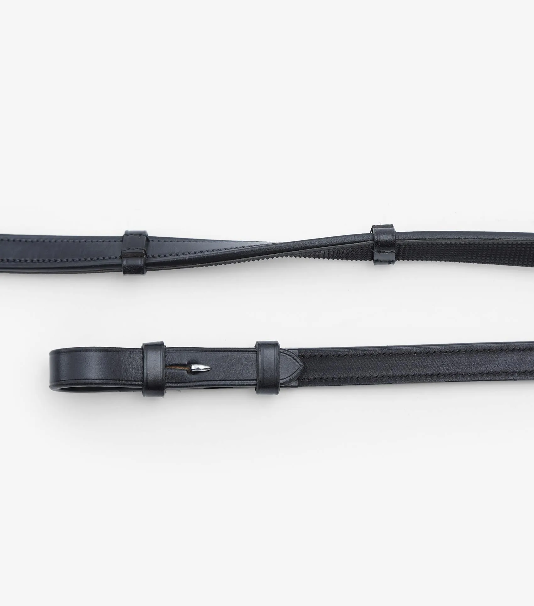 Salvatore Rubber & Leather Grip Reins Black