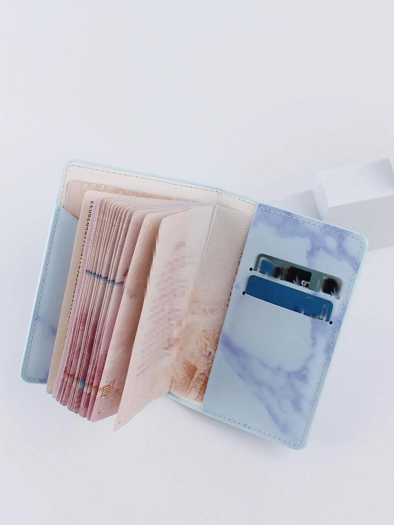 SHEIN Marble Pattern Passport Case For Travel