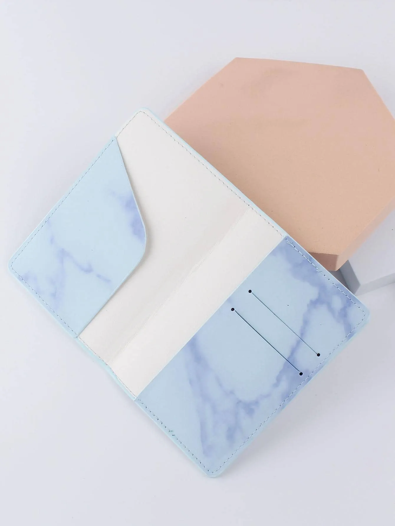 SHEIN Marble Pattern Passport Case For Travel