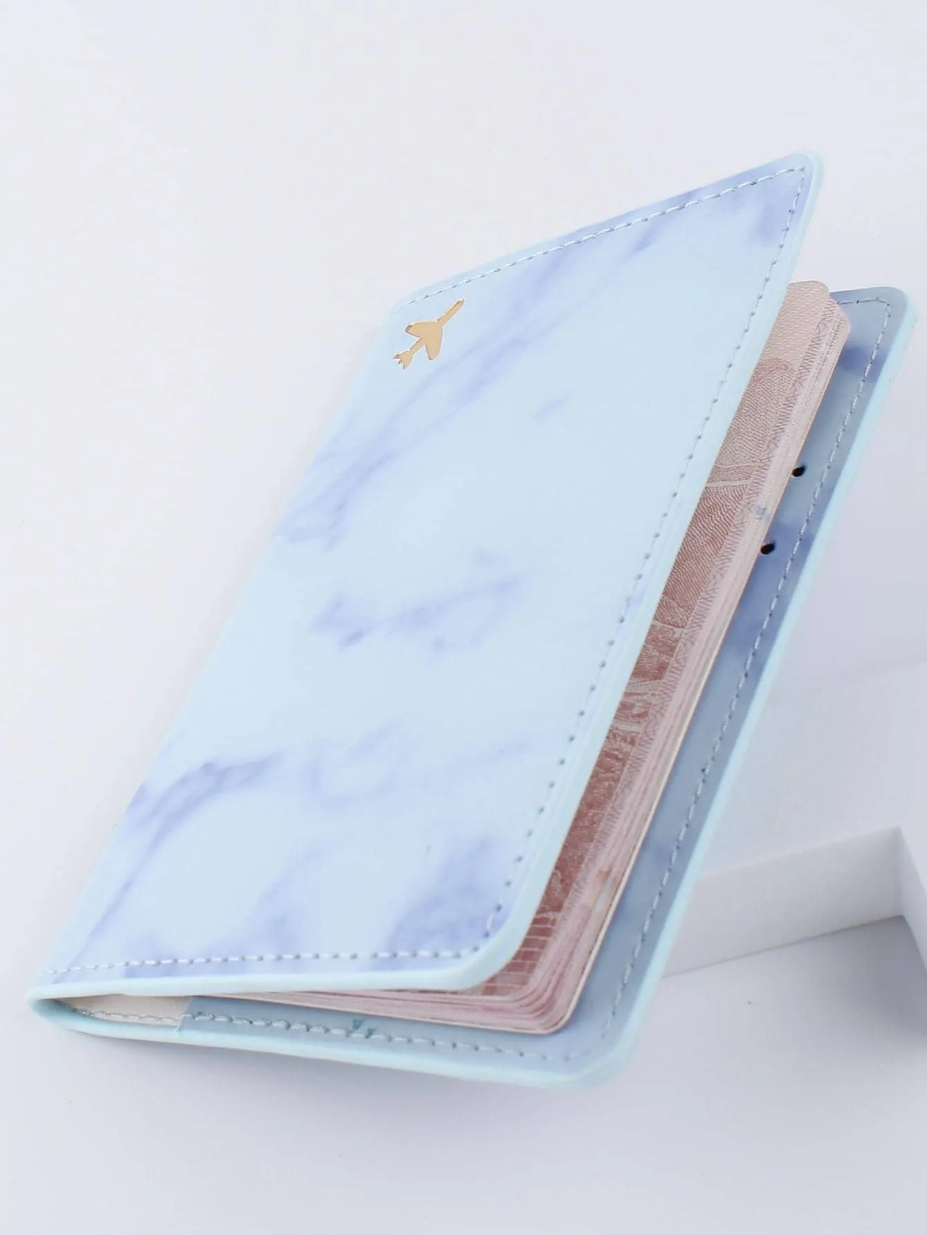 SHEIN Marble Pattern Passport Case For Travel