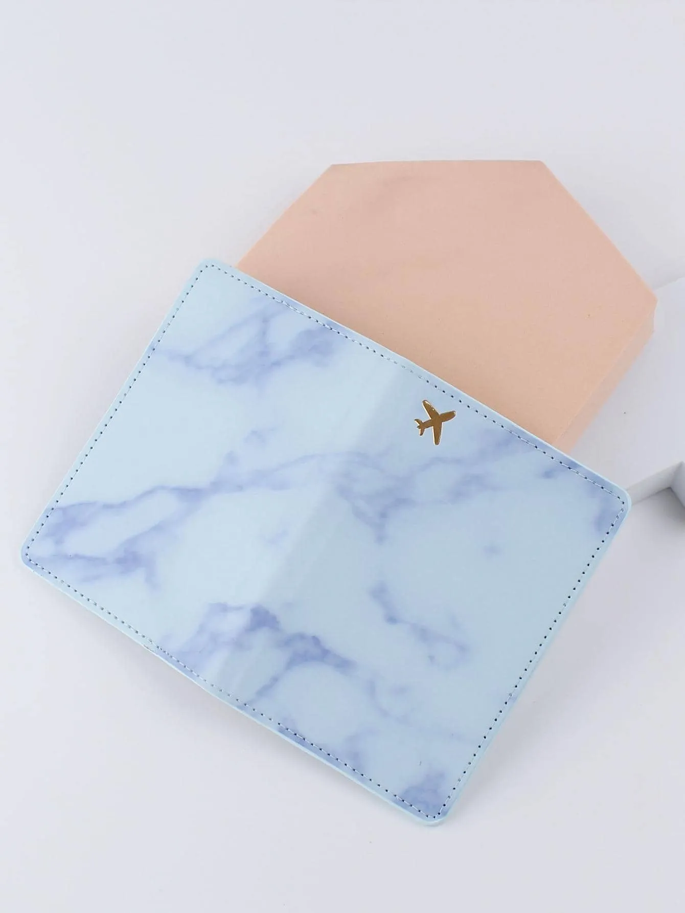 SHEIN Marble Pattern Passport Case For Travel