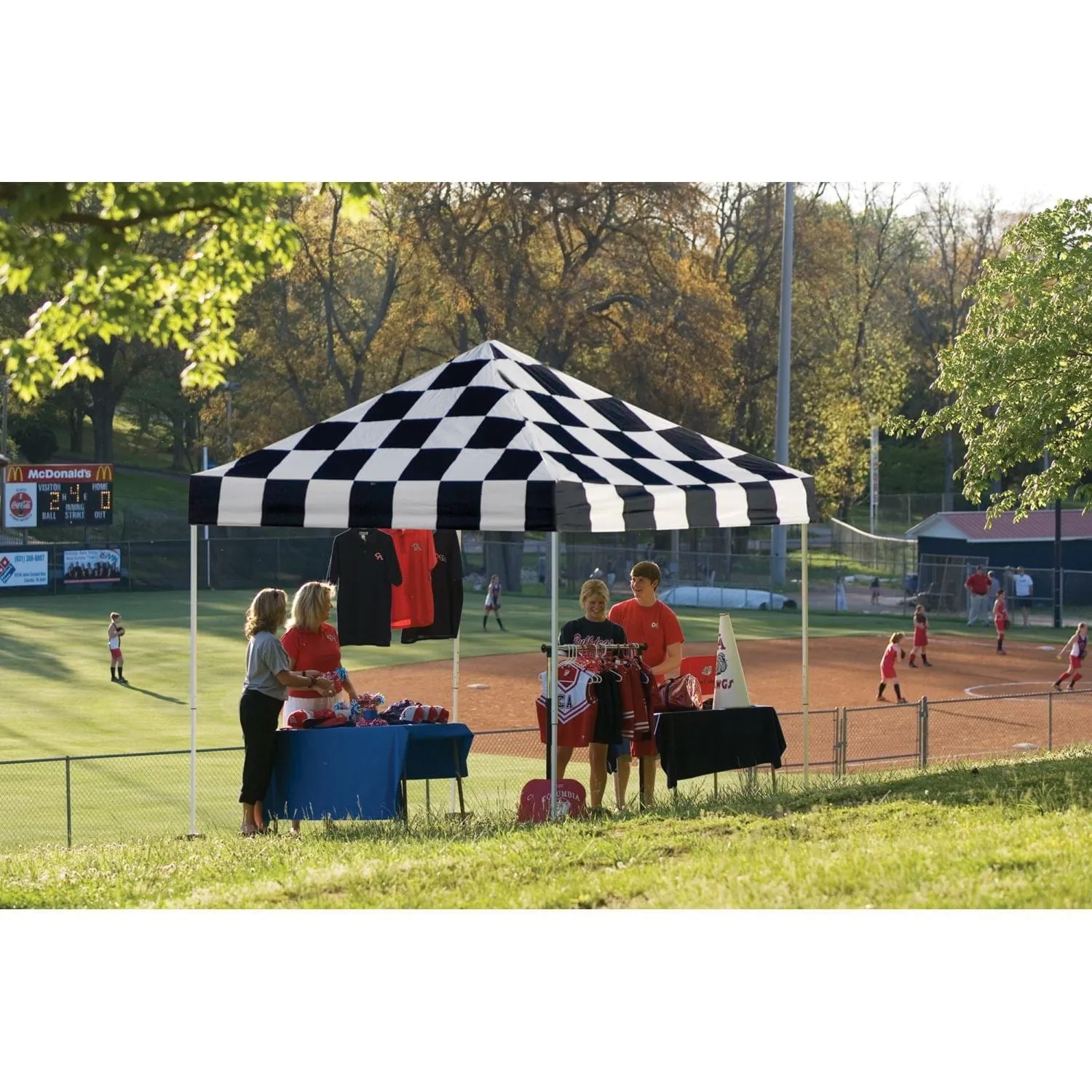 ShelterLogic | Pop-Up Canopy HD - Straight Leg 10 x 10 ft. Checkered Flag