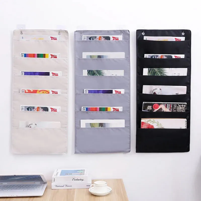 SINOTAO  -  Document Hanging Storage Bag Oxford Cloth Storage Pocket Chart Hanging File Folding Holder Cascading Fabric Organizer For Office