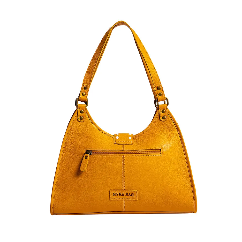 Skyviews Hairon & Leather Bag in Yellow