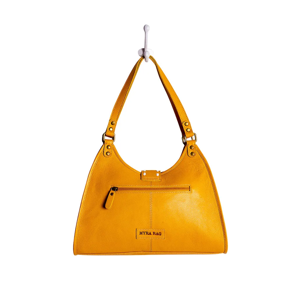 Skyviews Hairon & Leather Bag in Yellow