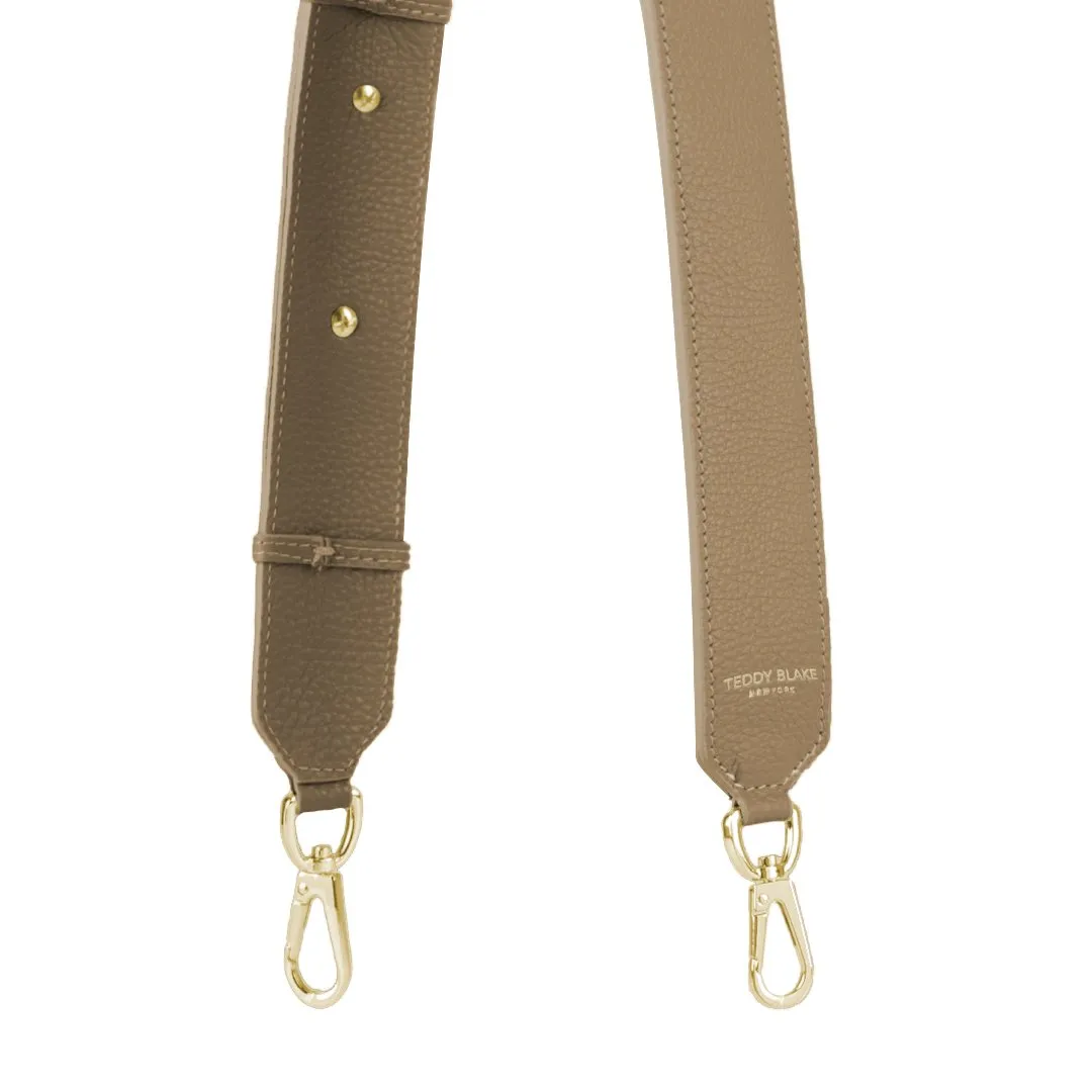 Stampato Leather Wide Strap - Beige