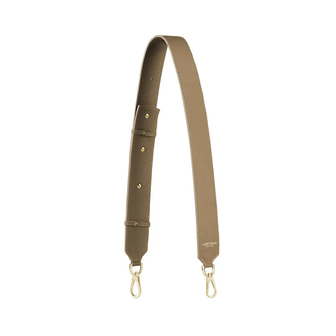 Stampato Leather Wide Strap - Beige