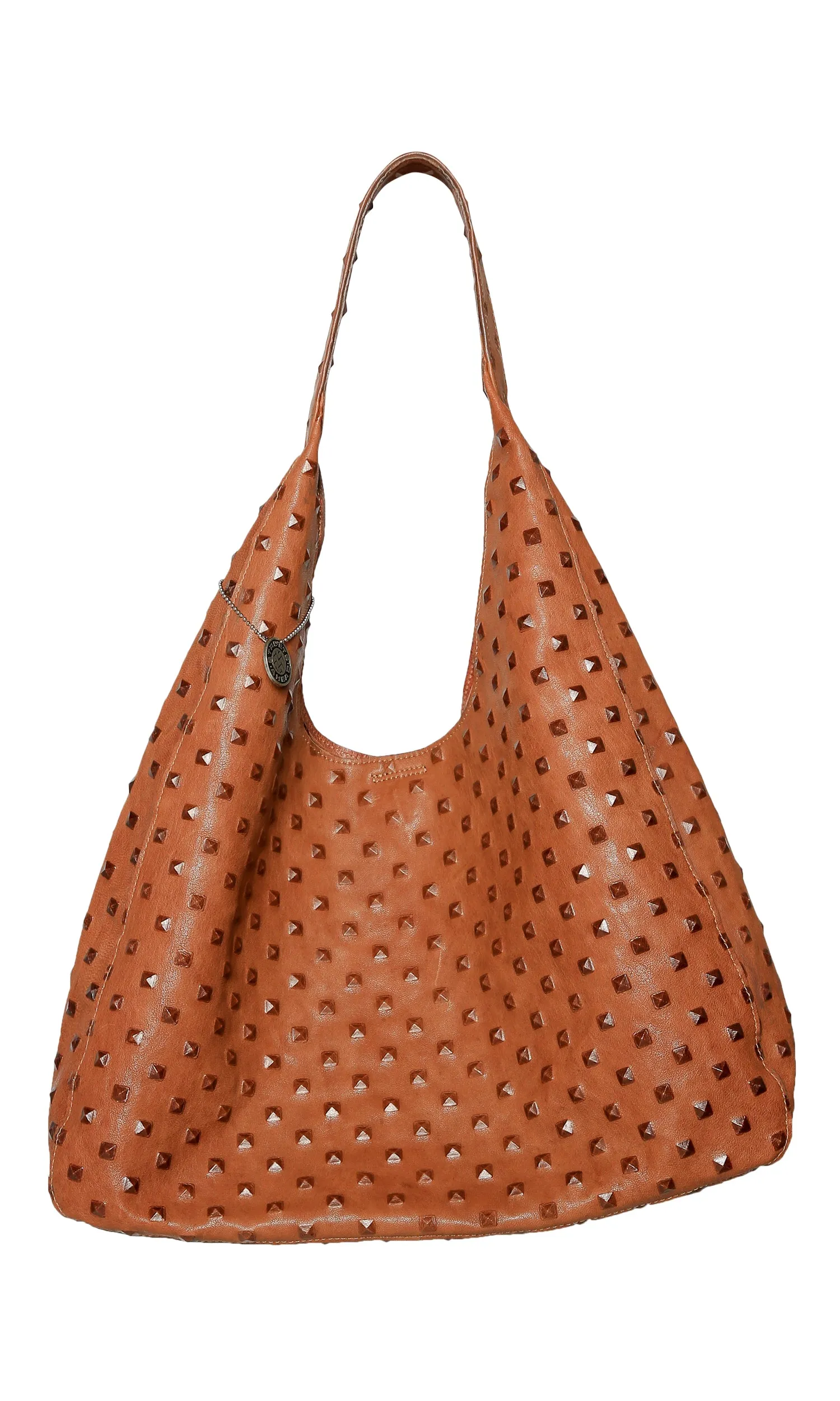 Streets Ahead Carrie Pyramid Embossed Leather Hobo