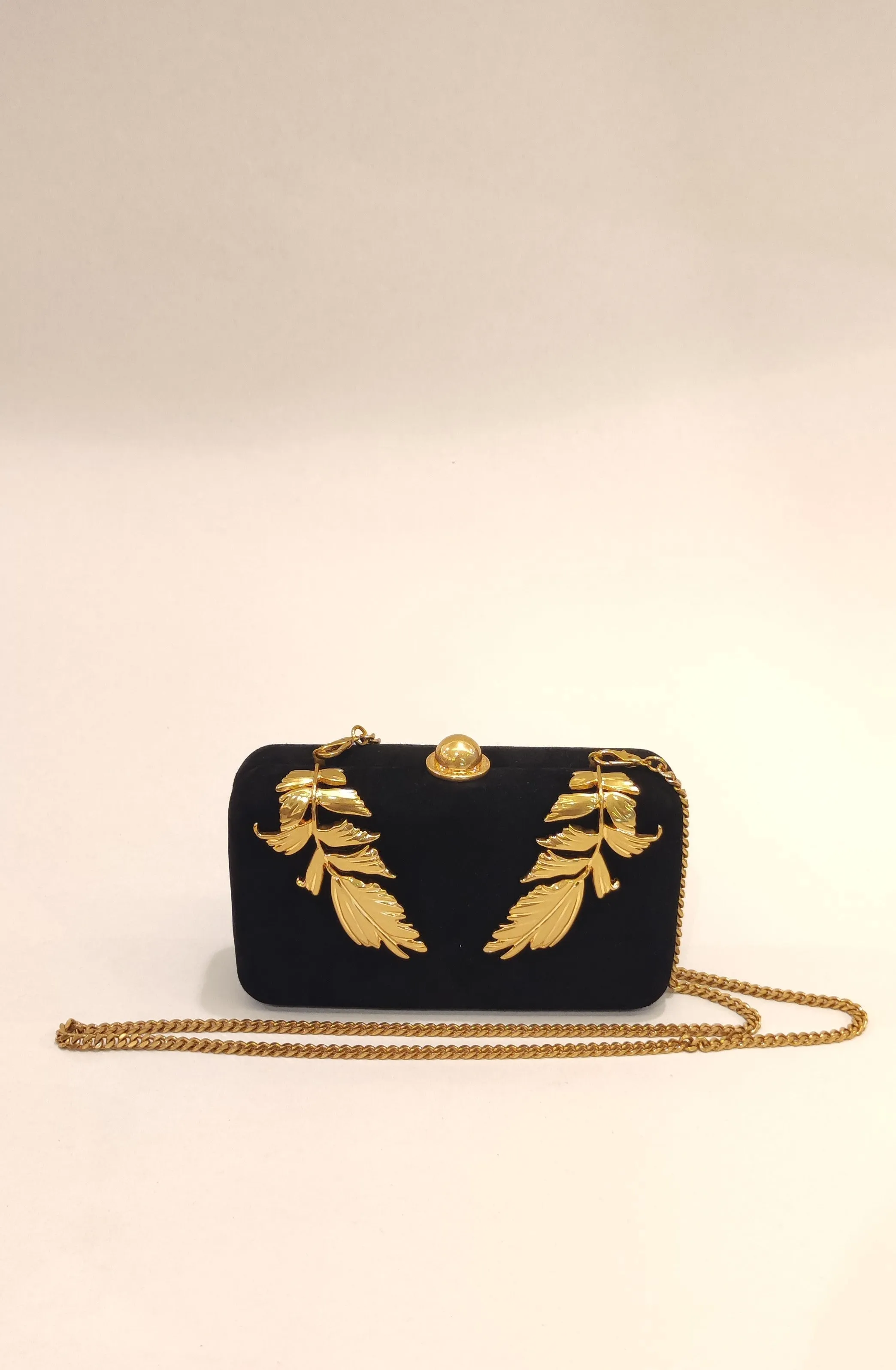 Ted Baker Leefi Leaf Detail Hardcase Clutch Bag | Black